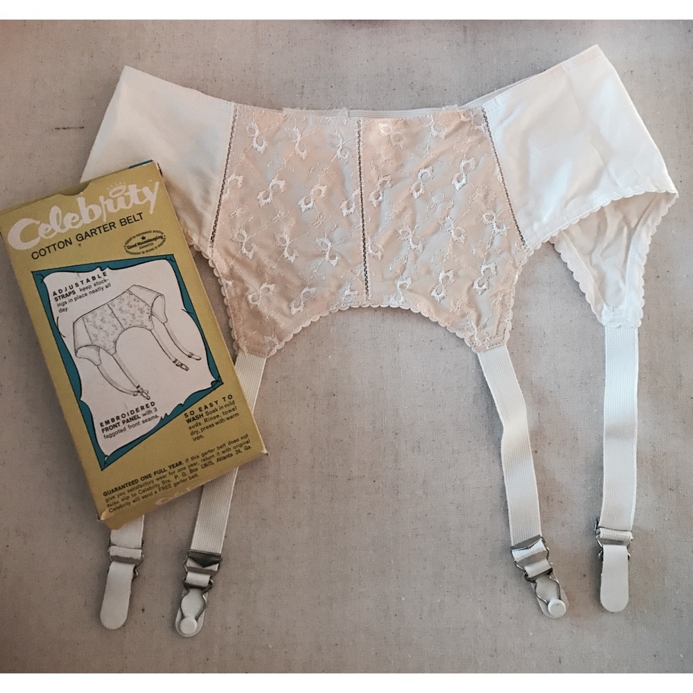 White Cotton Garter Belt
